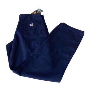 Carhartt FR Rugged Flex Relaxed Fit Canvas Pants 36x34 Blue New Workwear